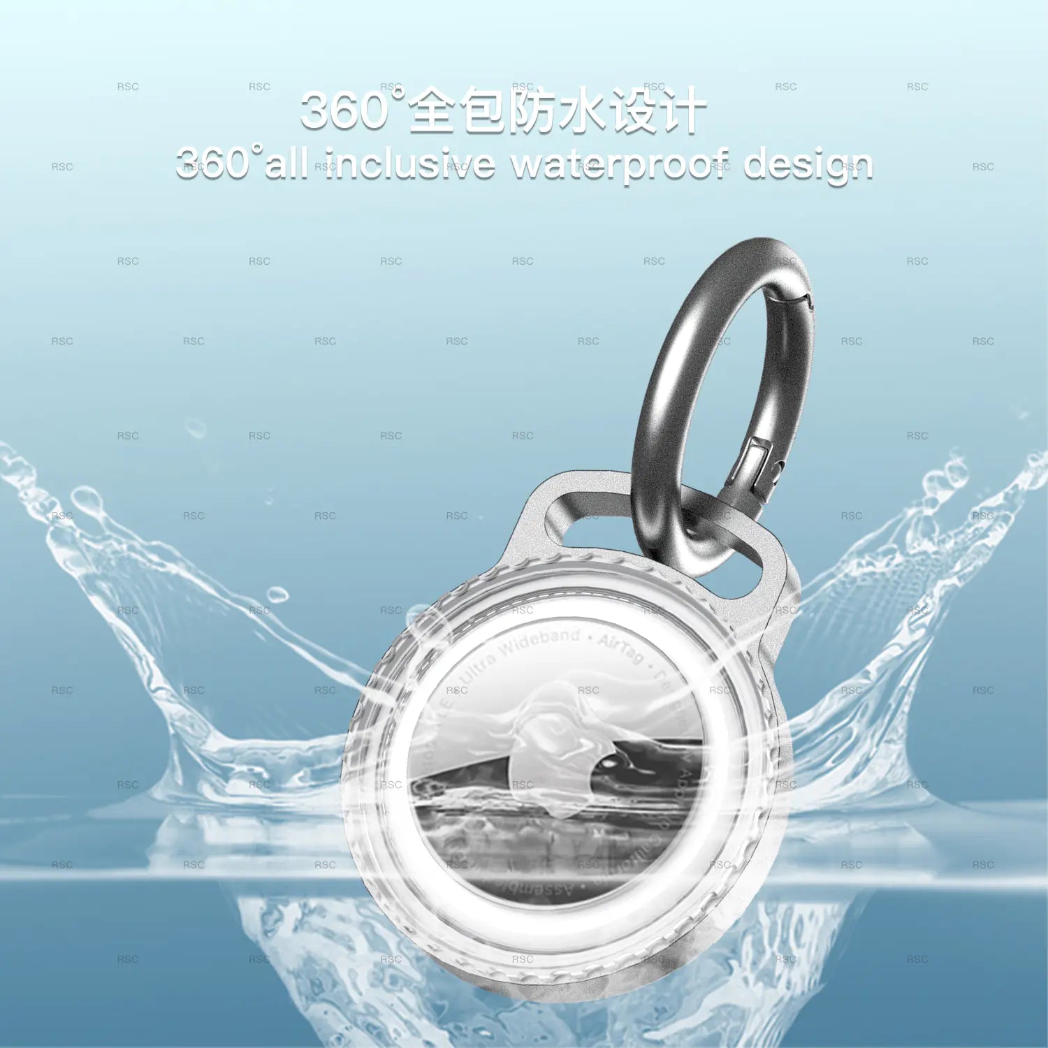 AirTag Metal Protective Case with Keychain and Waterproof
